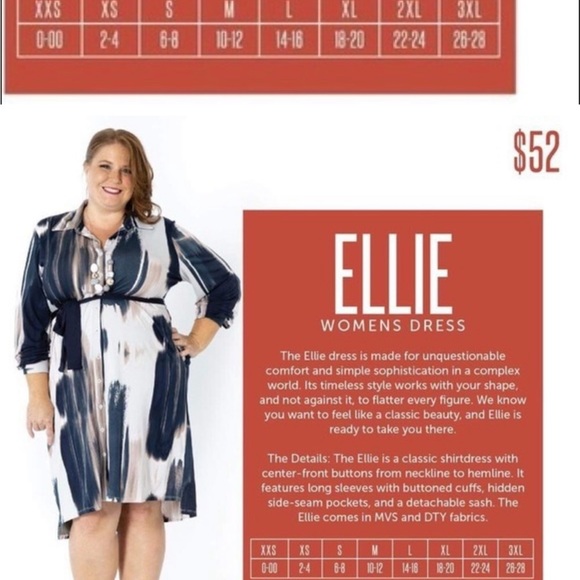 LuLaRoe Classic Ellie Classic Shirt Dress Multicolor (Medium) - Picture 14 of 15